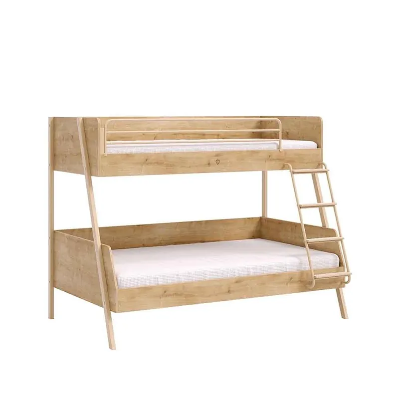 Litera Cilek Mocha con una cama individual arriba y una cama matrimonial abajo. - zona de dormir