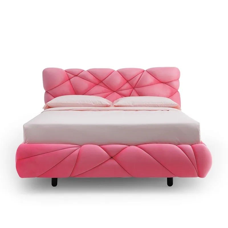Cama doble Noctis Marvin tapizada en lycra - zona de dormir
