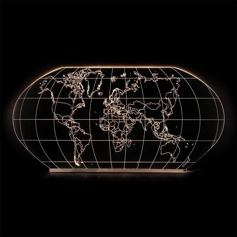 Aplique de plexiglás Vesta Wall World disponible en dos tamaños y variedades de luz - Iluminacion