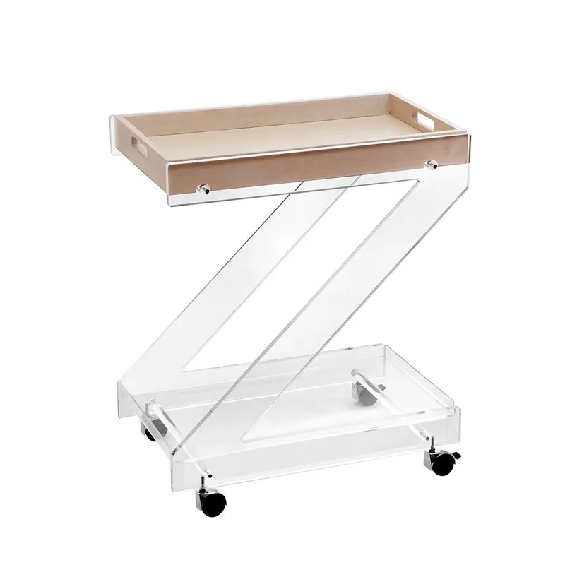Carro de comida Vesta Zeta estructura de plexiglás bandeja de madera - Objetos y accesorios