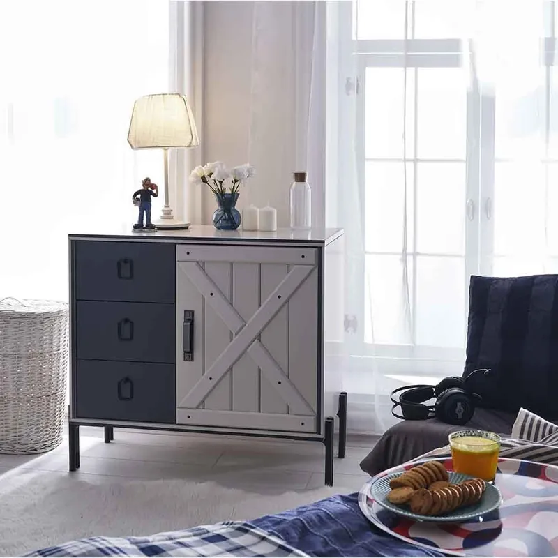 Cómoda Rust en madera de melamina combinable con la colección Rust - zona de dormir