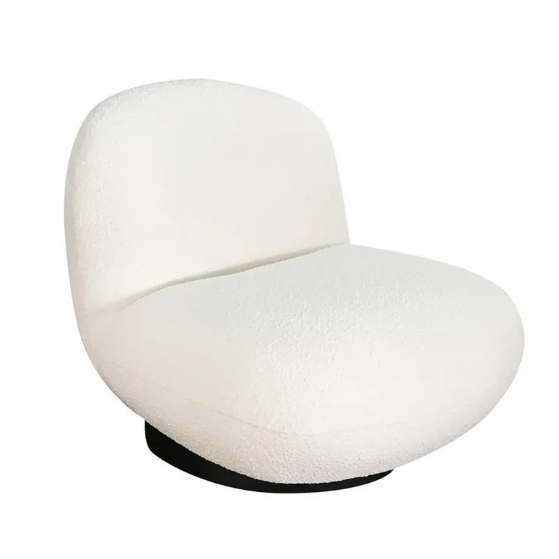 Sillón Margot de Bizzotto tapizado en poliéster efecto bouclè - Sala de estar