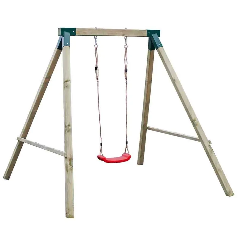 Columpio infantil con asiento individual de Losa fabricado en madera de pino impregnada - Mueble de jardin