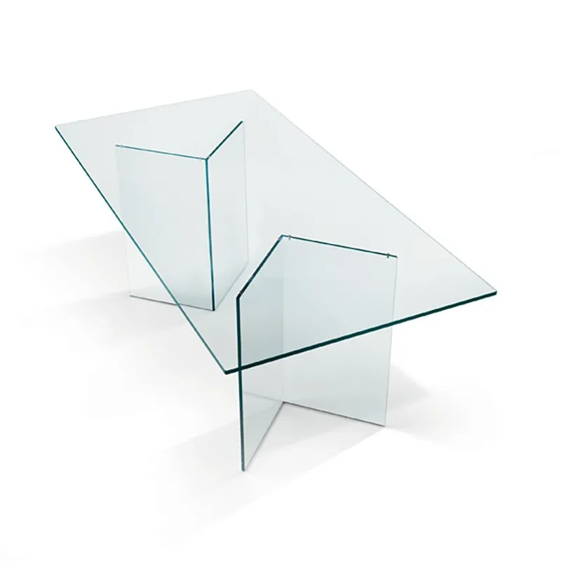 Tonelli design Bacco mesa rectangular estructura y base en cristal transparente - Sala de estar