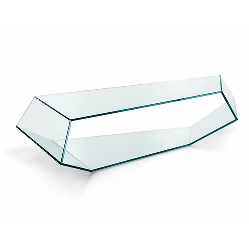 Mesita Tonelli Design Dekon 2 en cristal transparente o ahumado - Sala de estar