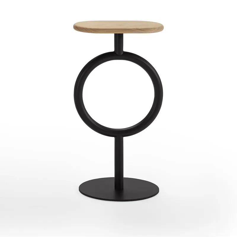 Taburete Sancal Totem en acero y asiento en Mdf macizo - Sala de estar