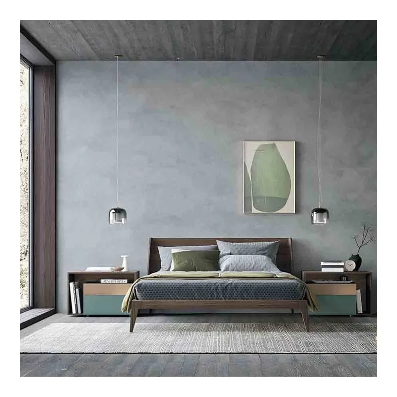 Cama doble Mobilgam Mercurio de madera con base ortopédica - zona de dormir