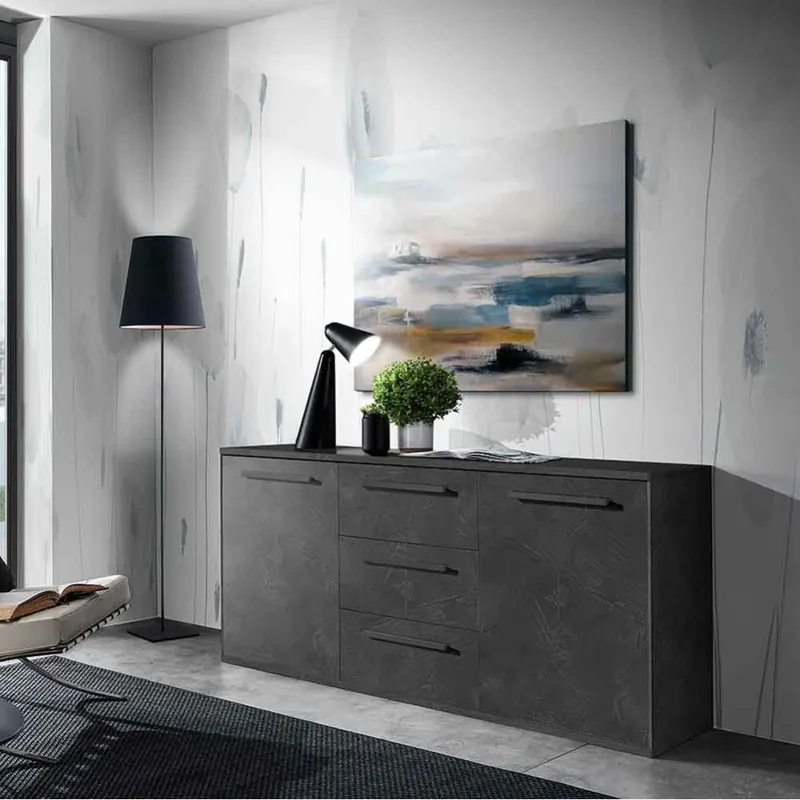 Aparador Easy Deluxe de MCS Mobili con tres cajones y dos puertas - Sala de estar