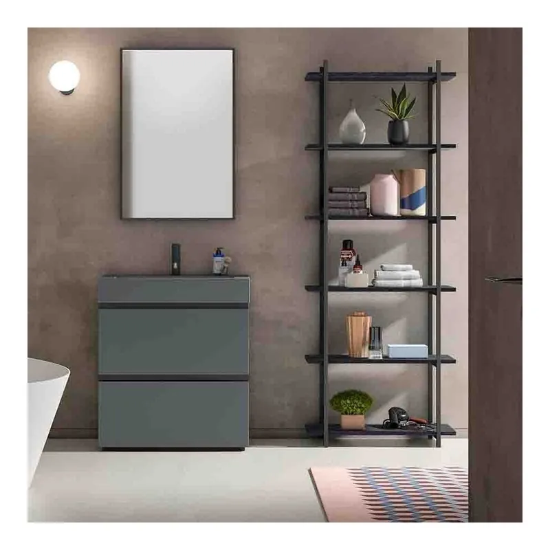 Composición de baño Birex Gola Up C-08 con dos cajones con espejo y estantería