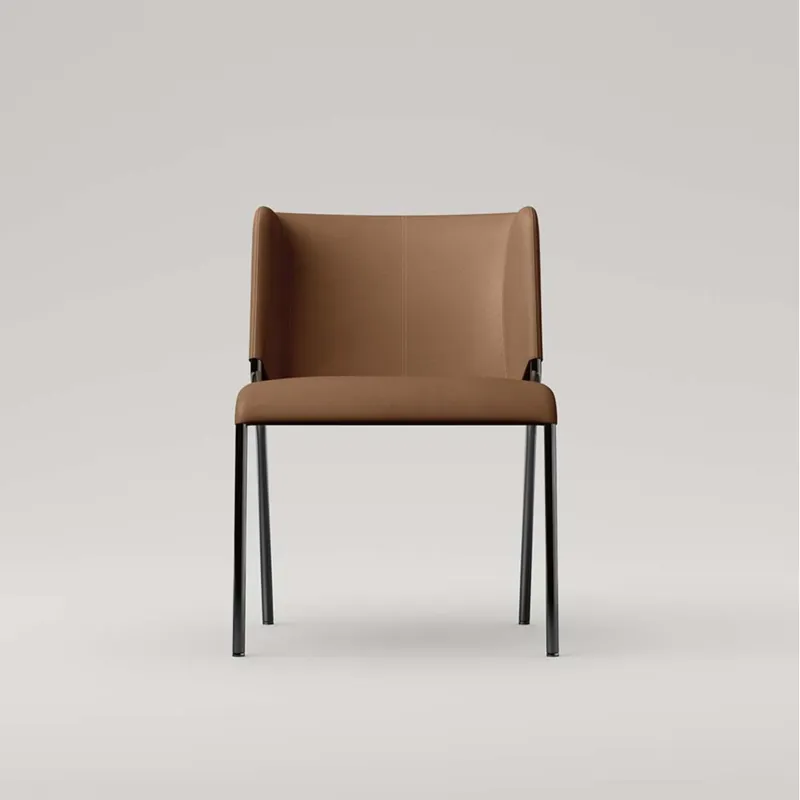 Silla Tonelli Design She estructura cromada con revestimiento de piel - Sala de estar