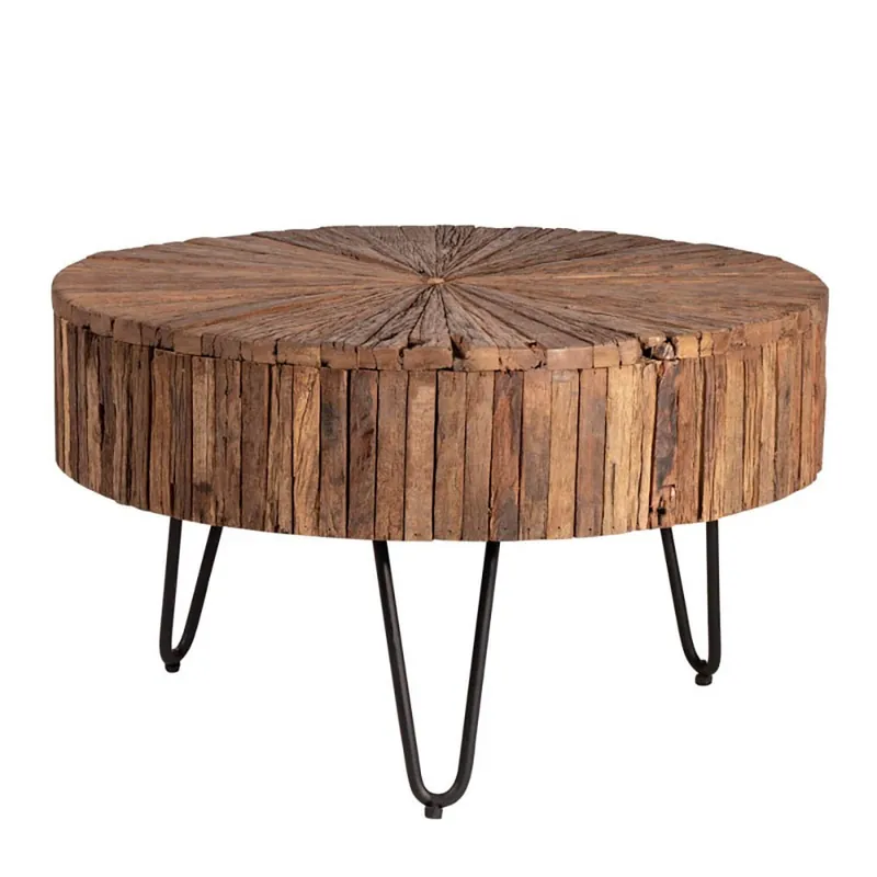 Mesa de centro Somcasa Tarak en madera reciclada - Sala de estar