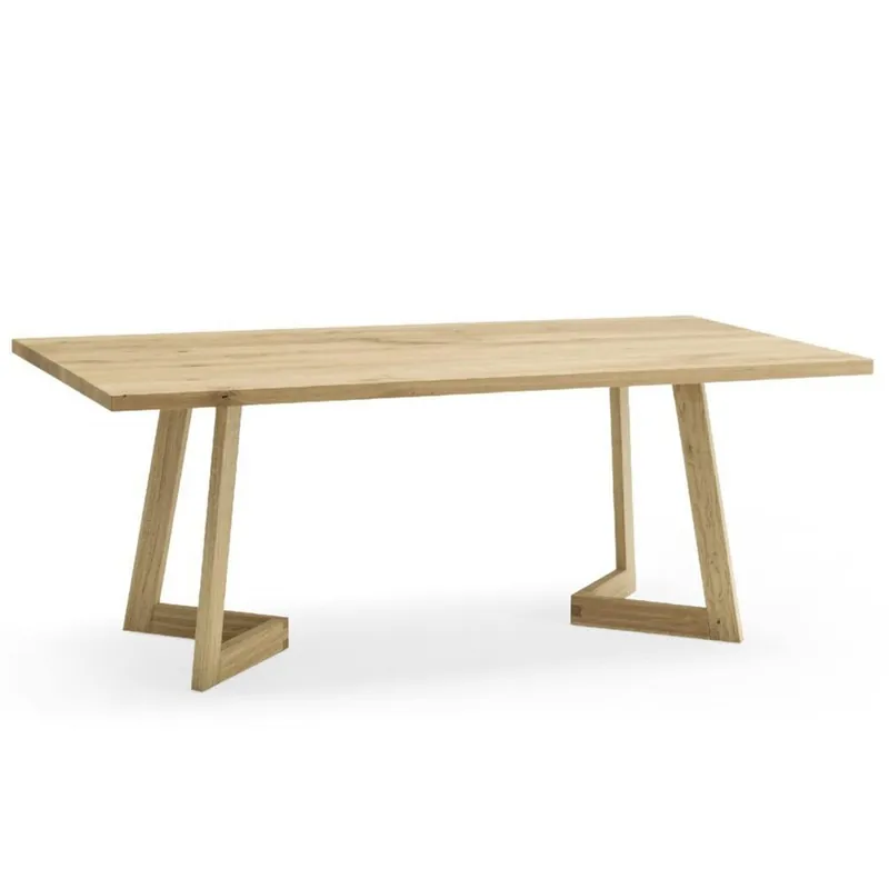 Mesa Altacorte Seven fabricada íntegramente en madera de roble - Sala de estar