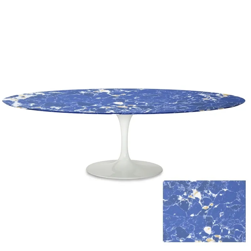 Mesa de exterior Tulip con tapa ovalada de cuarzo de 160 cm a 244 cm - Mueble de jardin