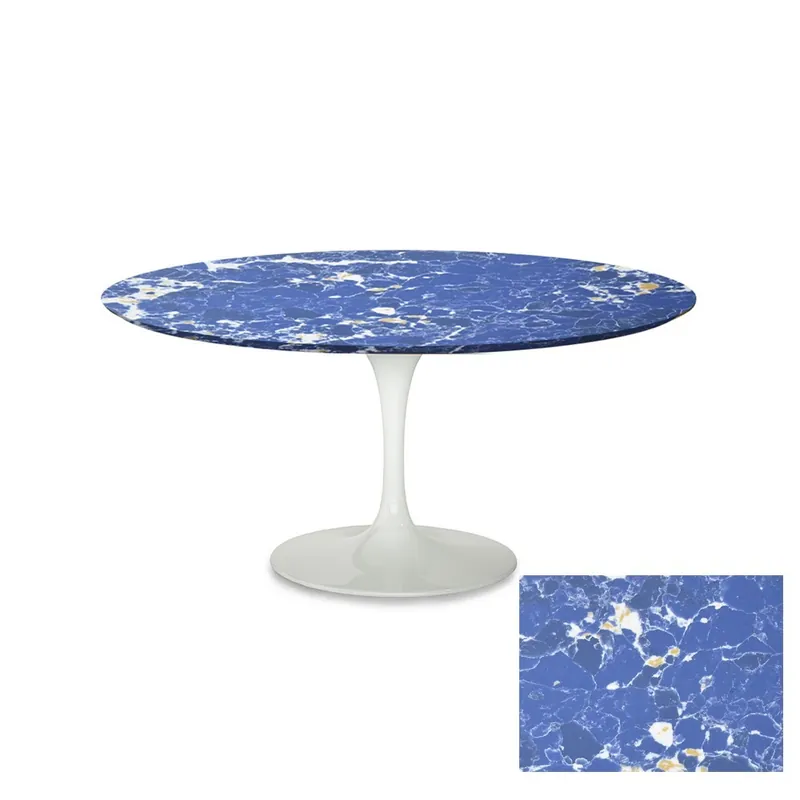 Mesa de exterior Tulip con tapa redonda de cuarzo, 130 cm y 137 cm - Mueble de jardin