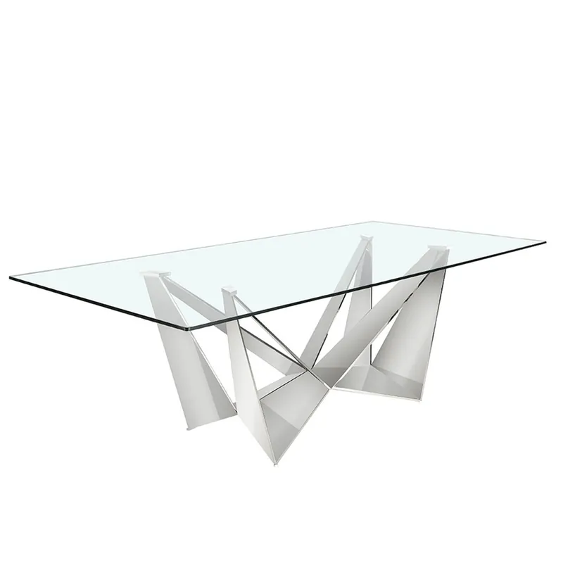 Angel Cerdà 1049 - 1128 Mesa de cristal templado con estructura de acero negro o cromado