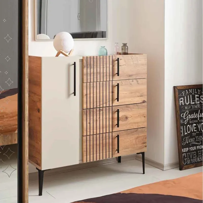 Cómoda colección Star con 4 cajones y compartimento cerrado - zona de dormir