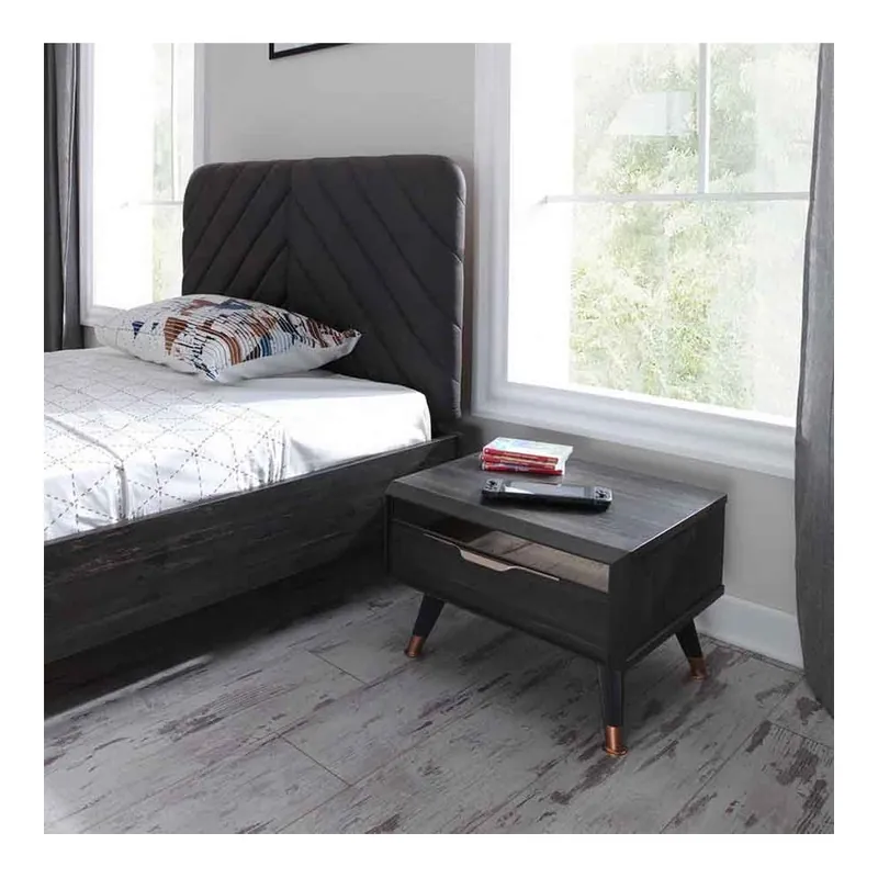 Mesita de noche de un cajón colección Vega - zona de dormir