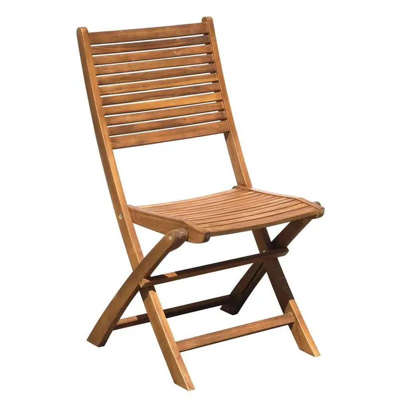 Silla plegable Pietrasanta de acacia disponible con o sin reposabrazos - Mueble de jardin
