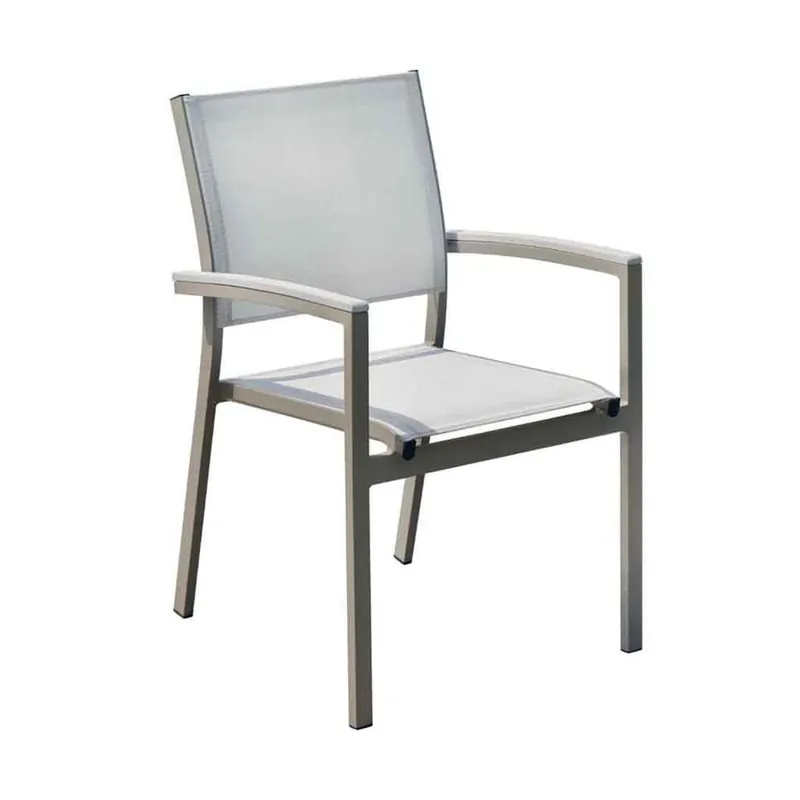Silla de jardín Volterra, estructura de aluminio, asiento y respaldo de tela. - Mueble de jardin