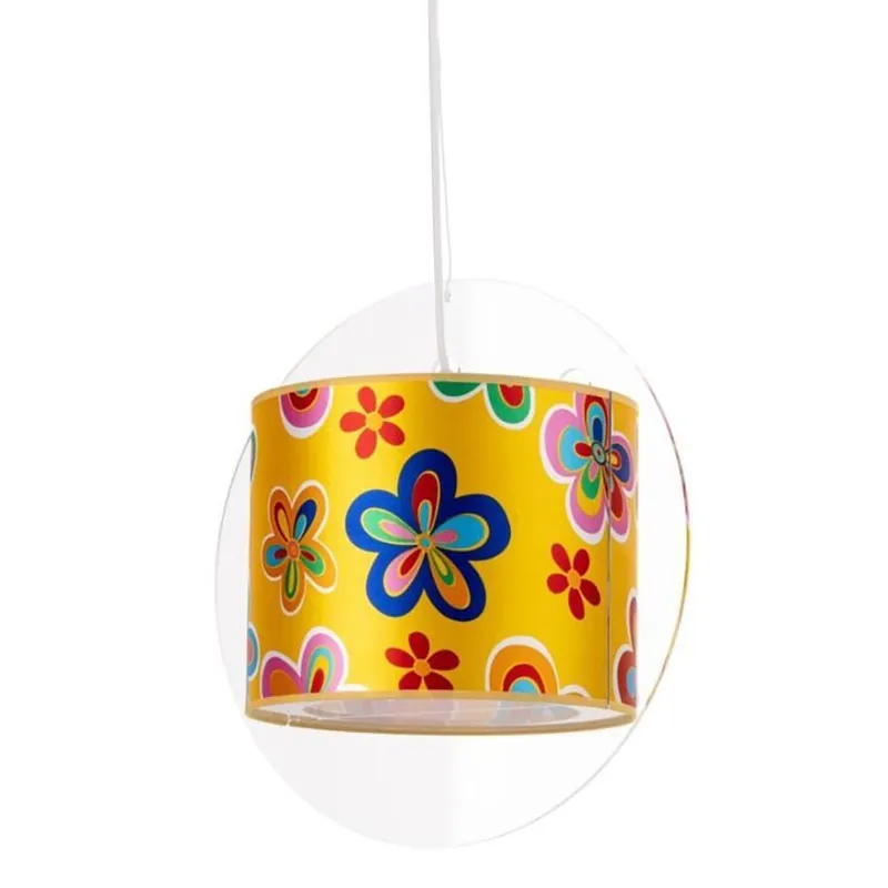 Lámpara de suspensión Emporium Simonetta con pantalla de tela en varios estampados - Iluminacion