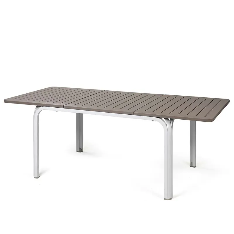 Mesa Nardi Alloro con estructura de aluminio con tapa de lamas para exterior - Mueble de jardin