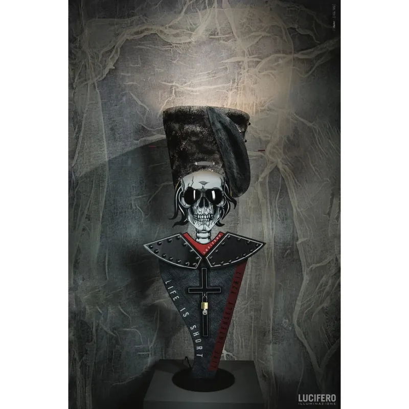 Lámpara de mesa Skull de Lucifero iluminación en madera de abedul - Iluminacion