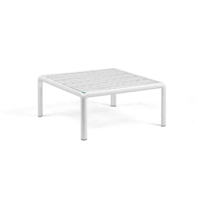 Nardi Komodo Mesita de jardín con tapa de cristal extraclaro - Mueble de jardin