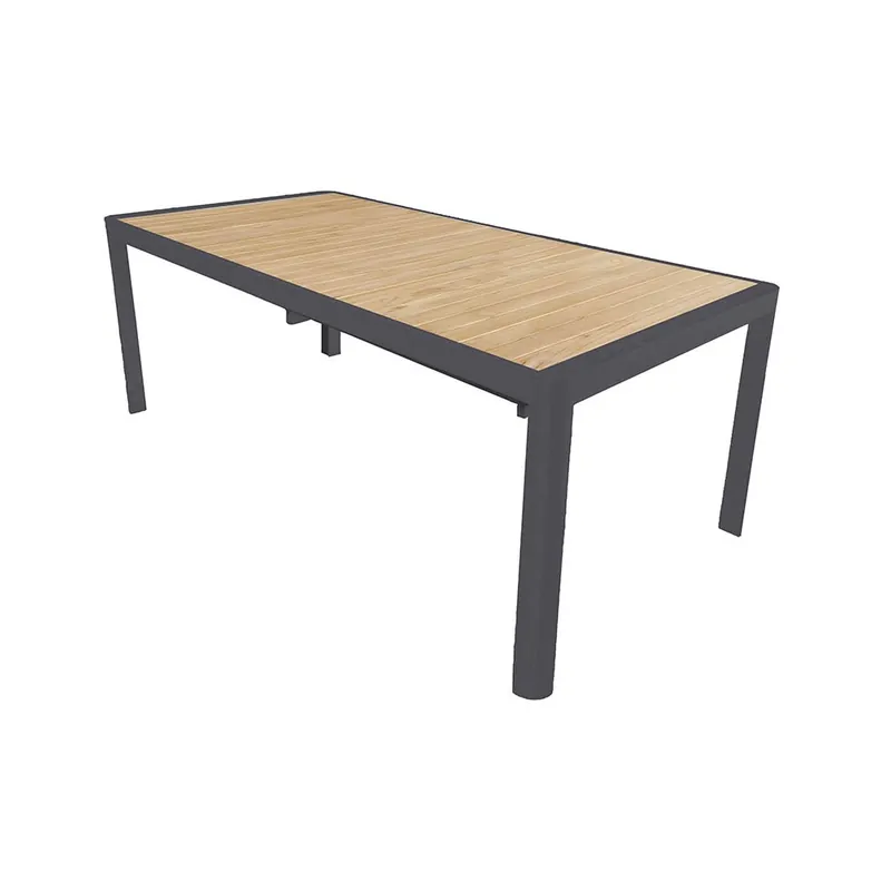 Mesa extensible Lanzarote con estructura de aluminio y tapa de teca - Mueble de jardin