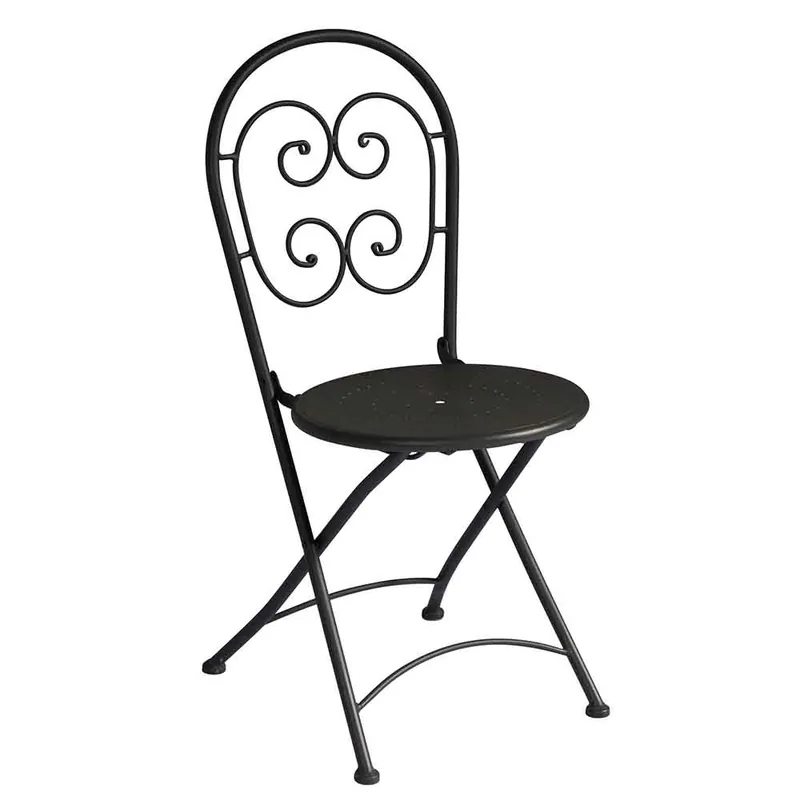 Juego de 2 sillas plegables de hierro Orta. - Mueble de jardin