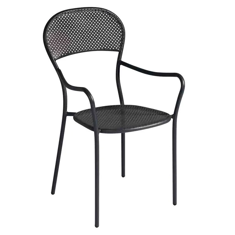 Silla intra con reposabrazos fabricada en hierro pintado antioxidante - Mueble de jardin