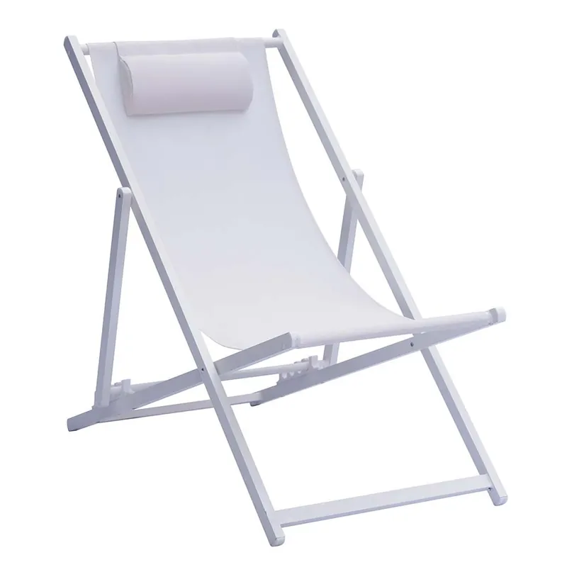 Tumbona de playa de aluminio recubierta de tejido lavable - Mueble de jardin