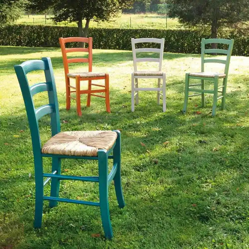 20 sillas vintage de madera y paja | Kasa-Store