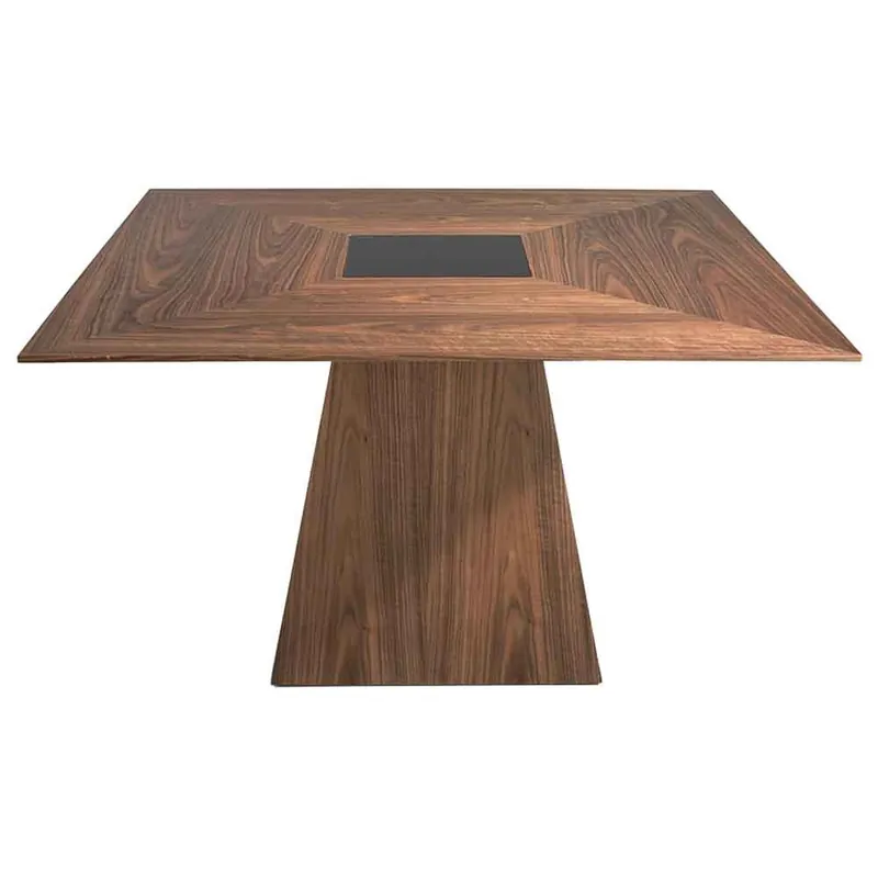 Mesa Angel Cerdà 1079 fabricada en madera de nogal y vidriera negra - Sala de estar