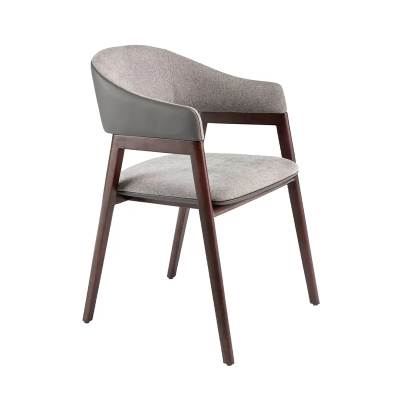 Silla Angel Cerdà de madera tapizada en tela y polipiel - Sala de estar