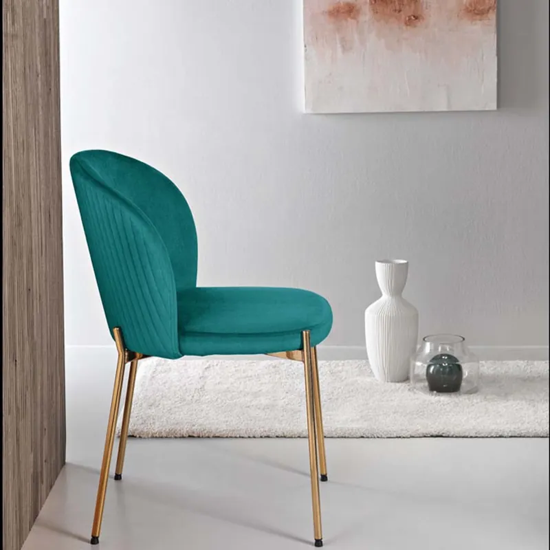 Capodarte | Silla de comedor Megan tapizada en terciopelo - Sala de estar