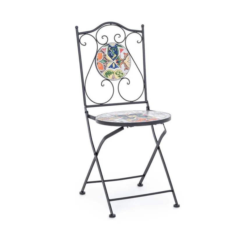 Sillas de exterior de hierro forjado de la línea Mosaico - Mueble de jardin