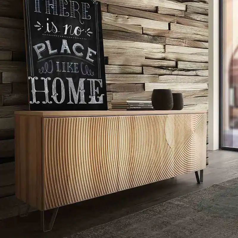 Aparador óptico de madera maciza fabricado en Italia - La Seggiola