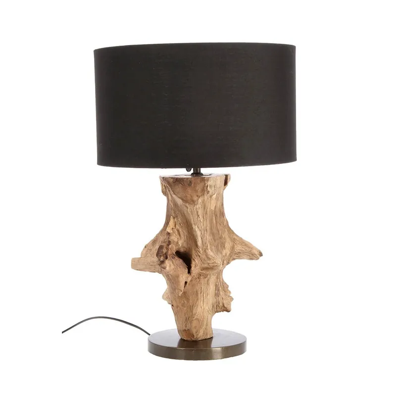 Lámpara de mesa Bizzotto Esroots en madera de teca reciclada - Iluminacion