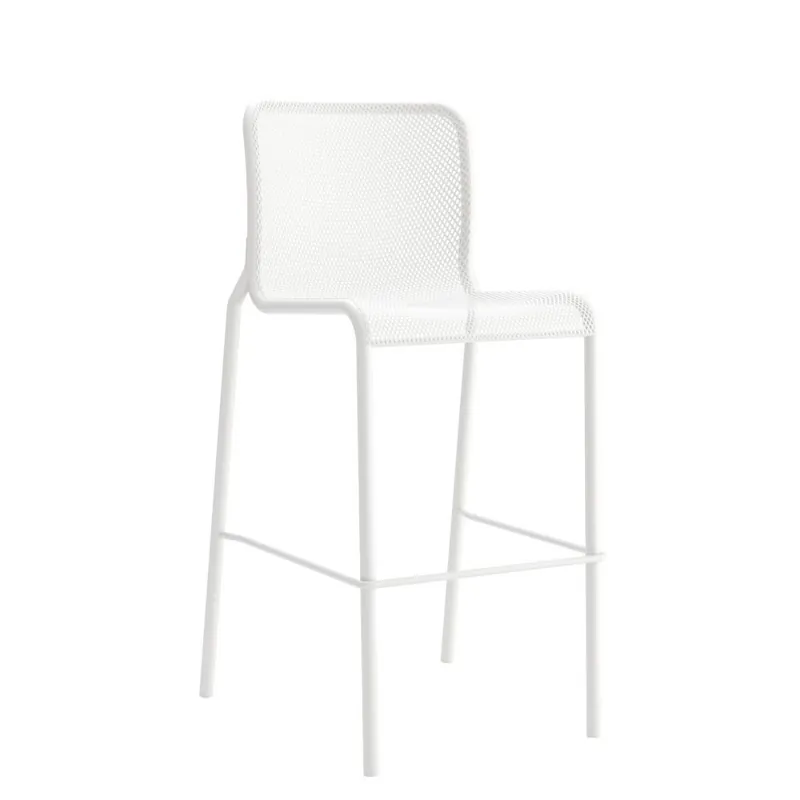 Taburete Colos Momo Net 3 de tubo metálico y carcasa de malla metálica - Mueble de jardin