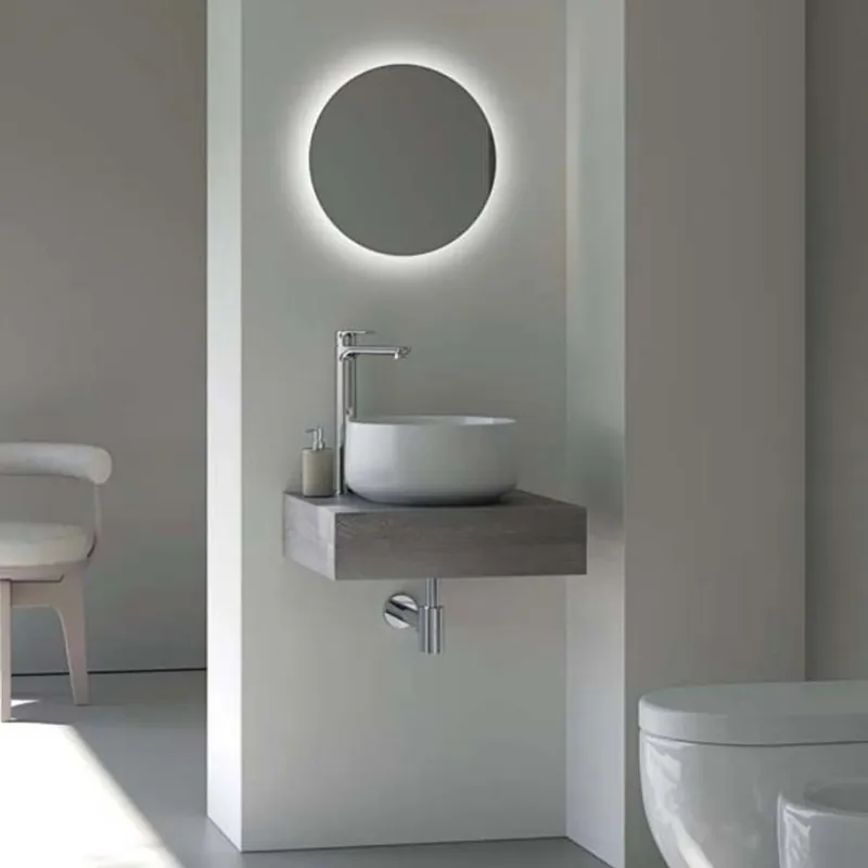 Baño Kios Composición de baño Pandora 50 con box top y lavabo sobre encimera redondo y espejo Giotto - zona de dormir