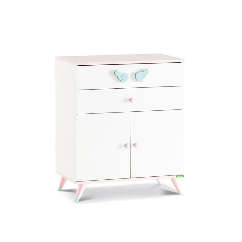 Cómoda Línea Unicorno con 2 puertas y 2 cajones con bonitos acabados con motivo Unicorno - zona de dormir