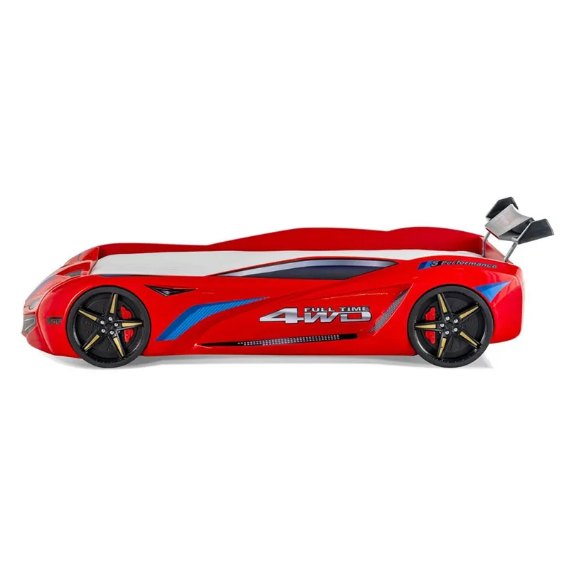 Cama con forma de coche de carreras adecuada para el dormitorio de tu hijo. - zona de dormir
