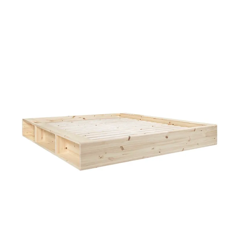 Cama tatami de estilo japonés Ziggy de Karup Design con prácticos compartimentos de almacenamiento en el marco de la cama, en tr - zona de dormir