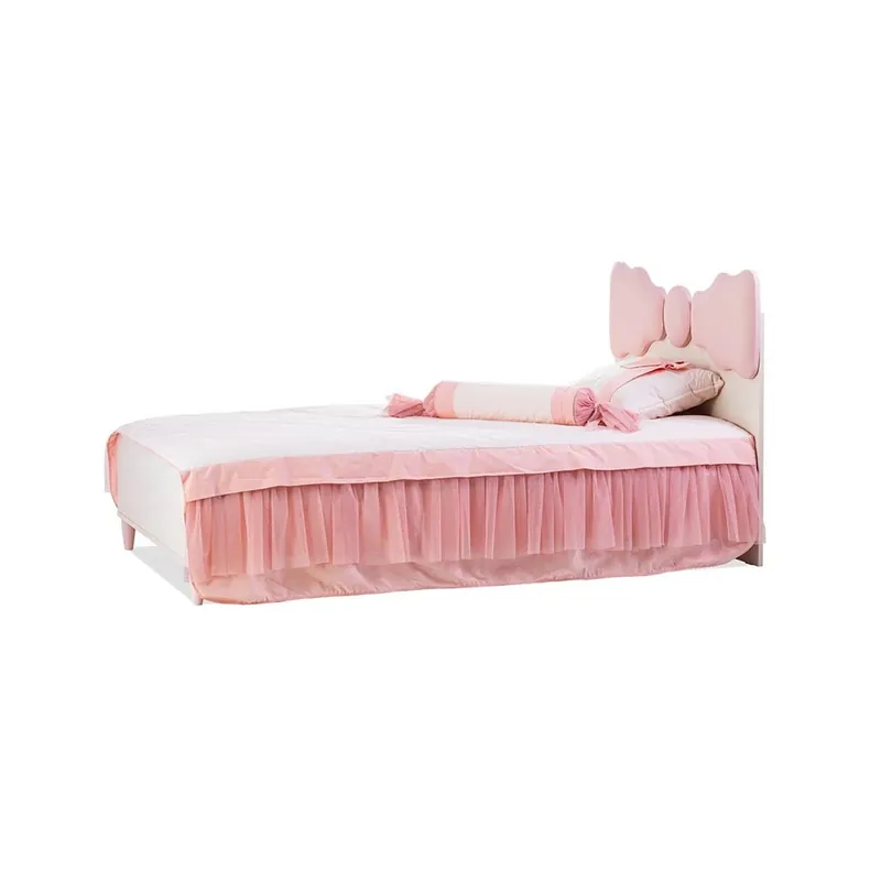 Cama niña Mocha Junior línea Pollina con cabecero en forma de lazo, 100x200 cm, en varias versiones - zona de dormir