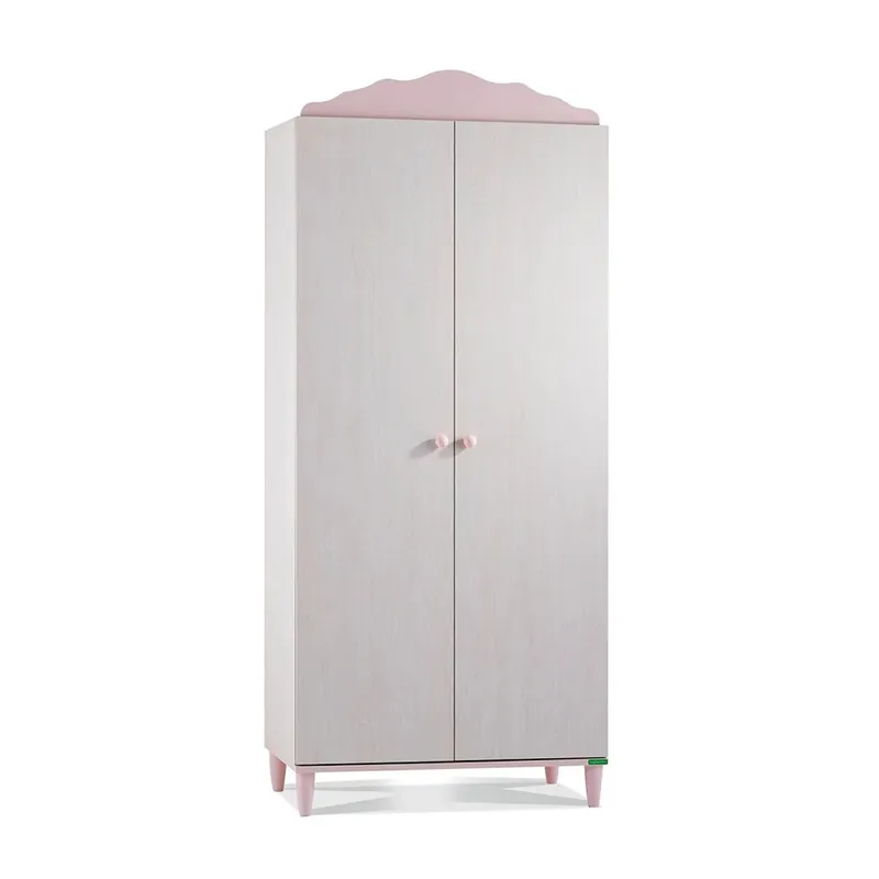 Armario de 2 puertas Pollina Line con gran espacio interior y LED integrados - zona de dormir