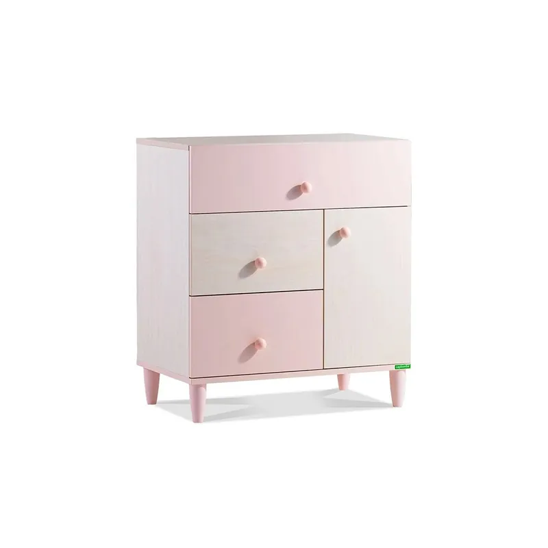 Cómoda Pollina Line con cajones grandes y compartimento con puerta, con o sin espejo - zona de dormir