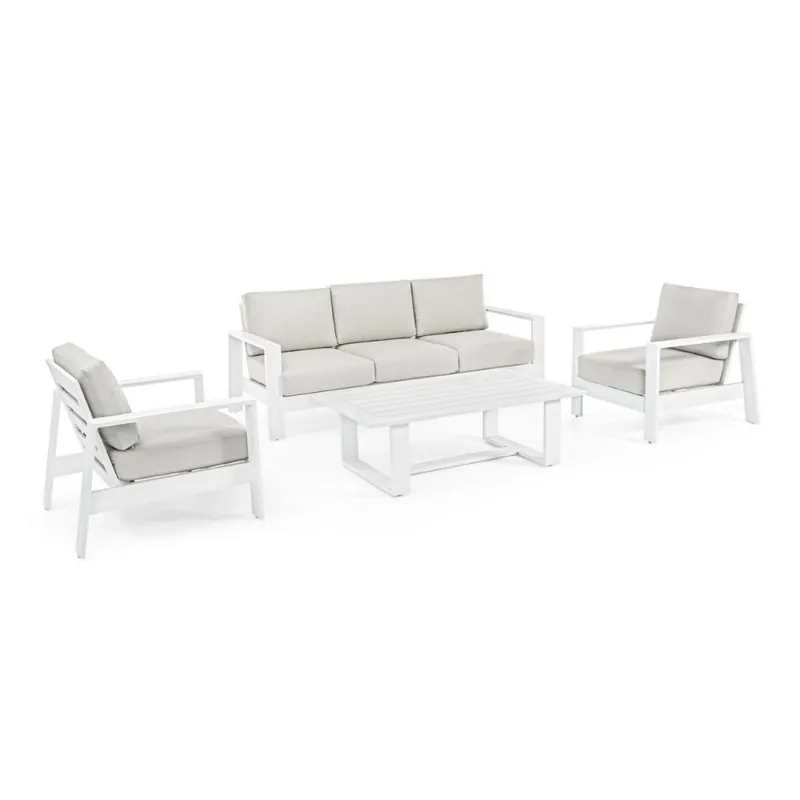Conjunto de salón de exterior de aluminio Bizzotto Baltic | Kasa-Store