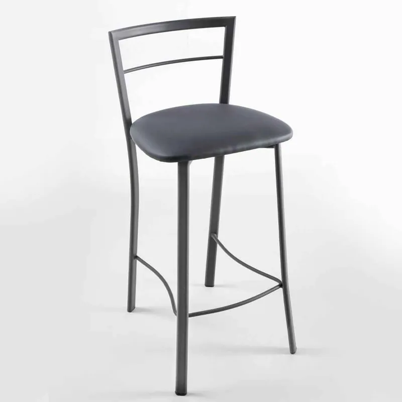 Taburete Nicole de ecopiel, estructura de aluminio – La Seggiola - Sala de estar