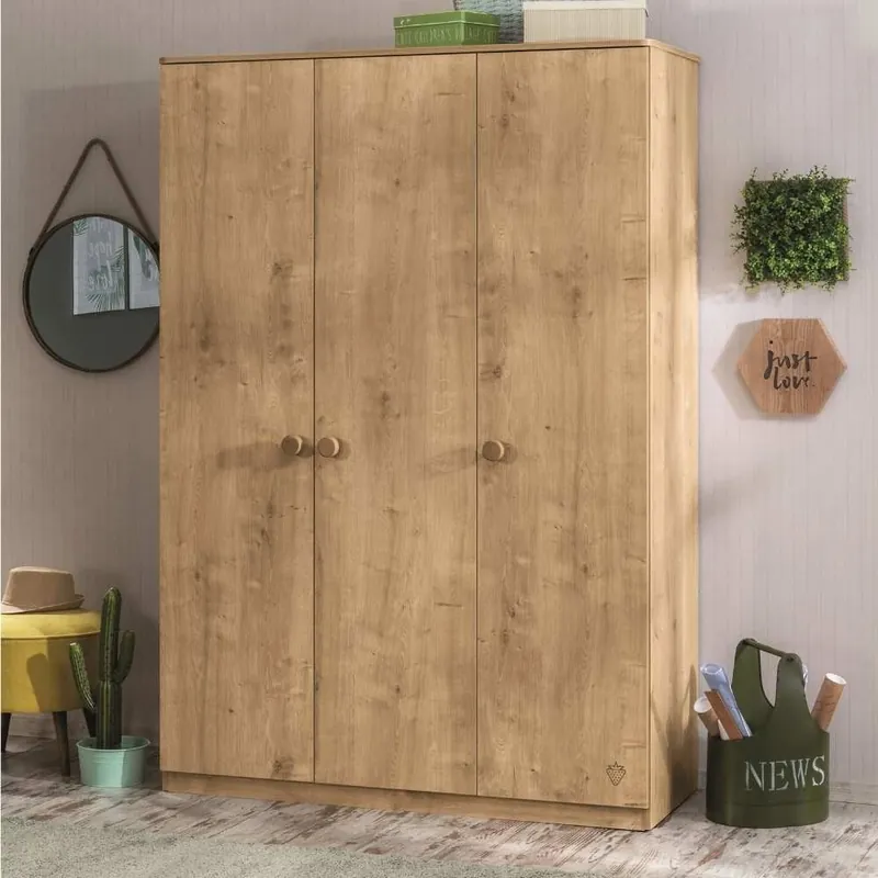 Armario Cilek 3 puertas Moka en madera acabado roble ideal para un dormitorio - zona de dormir