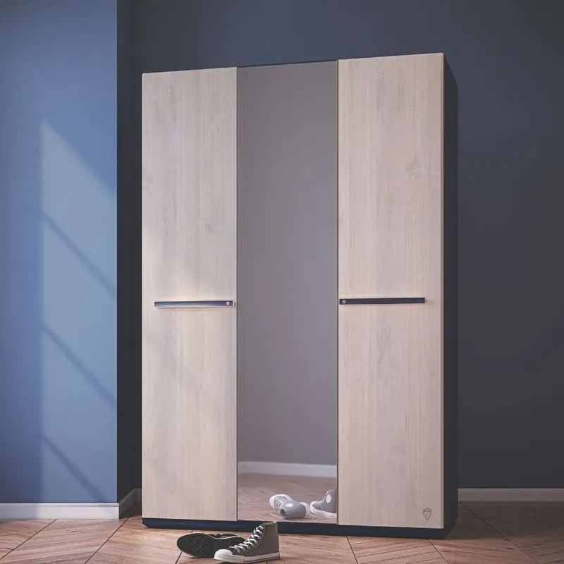 Armario Cilek Trio de 3 puertas con espejo, ideal para el dormitorio de un niño - zona de dormir